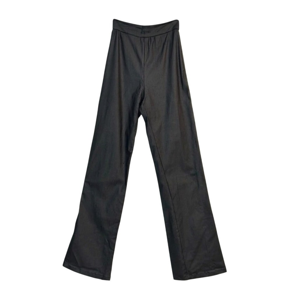 Windsor Black Faux Leather High Waisted Wide Leg Pants XSMALL stretchy